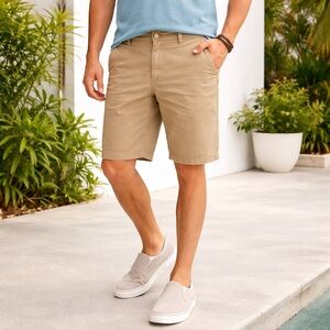 Lee Extreme Motion Khaki Stretch Chino Shorts Comfort Flex Casual Men’s